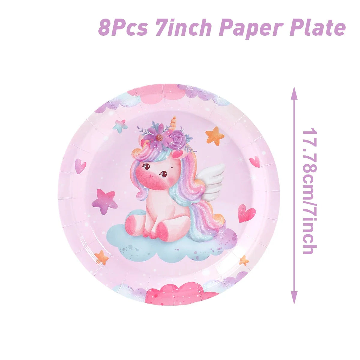 Set de vaisselle jetable licorne Assiettes Gobelets Serviettes Décoration de fête d'anniversaire Enfants Garçon Fille Fournitures de fête d'anniversaire de mariage