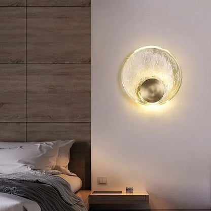 Luxury Copper Crystal Wall Lamp Modern Bedside Sconce Living Room Decor