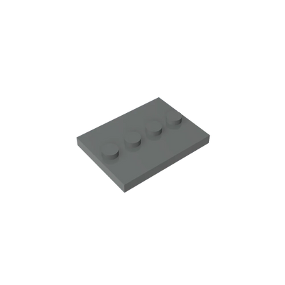 Gobricks GDS-980 Tile, Modified 3 x 4 with 4 Studs in Center | Compatible Building Block for DIY and MOC