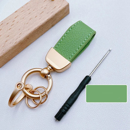Luxury Suede Leather Flip Fur Keychain | Car Key Accessory
