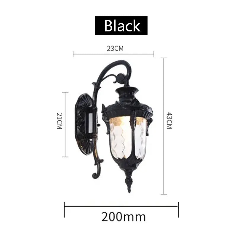 Europe Outdoor Wall Light Retro Garden Porch Lamp Waterproof E27 Balcony Fixture