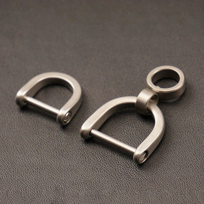 Titanium D Ring Key Shackle | U Shape Horseshoe Key Ring for Car Fob and DIY Leather Key Organizer