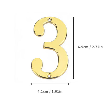 1Pcs 3Inch Metal House Numbers with M2 Screws Solid Zinc Alloy Mailbox Numbers 3D Address Numbers for Outside House Apartment