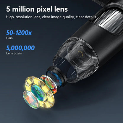 7 Inch IPS Digital Microscope 1200X HD USB Soldering Repair Camera