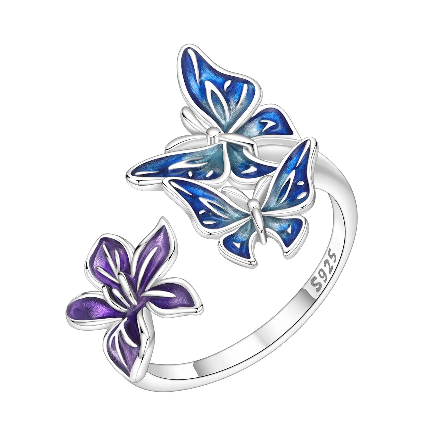 925 Sterling Silver Open Ring Adjustable Mermaid Heart Zircon Ring | Women's Fine Jewelry
