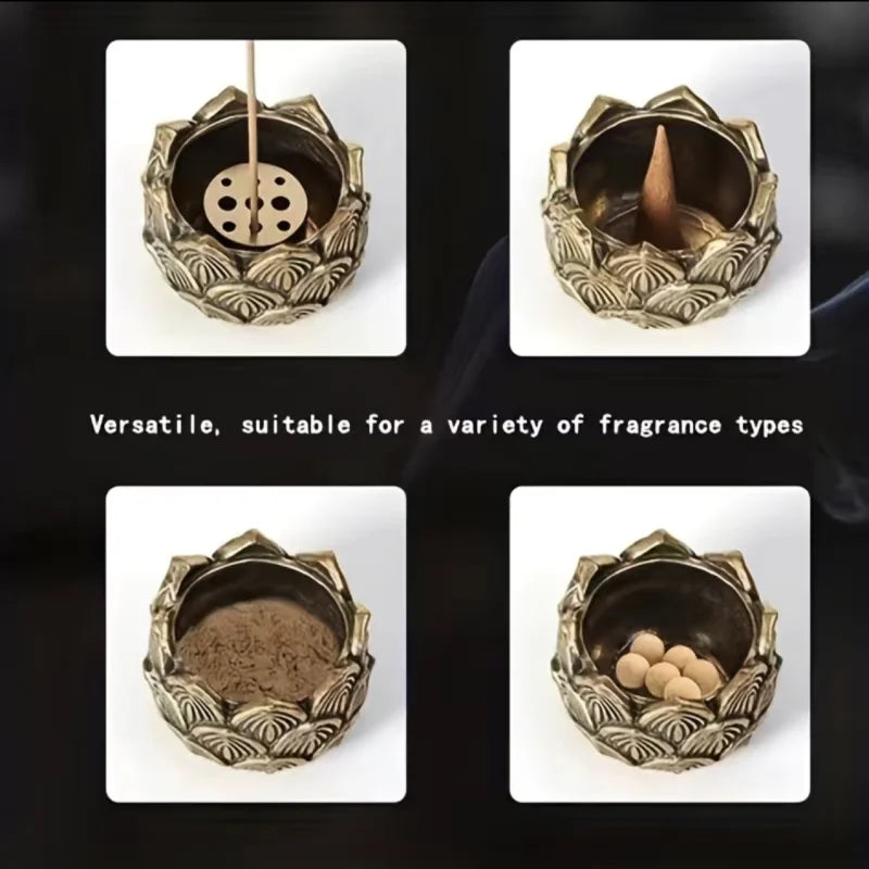 Lotus Incense Holder | Mini Asian Style Cone Burner Zen Decor Gift