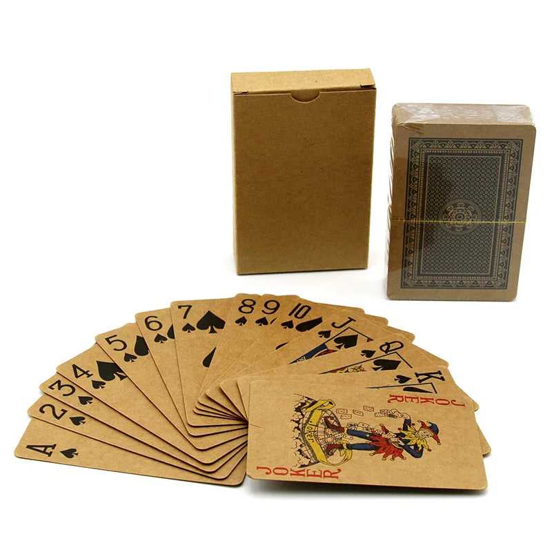 Cartes à jouer en papier kraft Cartes à jouer emballées dans une boîte en papier 57x87mm