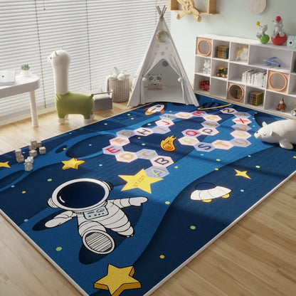 Alfombra de Pelo Cristal de VIKAMA para Habitación Infantil, Resistente a las Manchas, Lavable, para Dormitorio, Cama, Juego, Sala de Estar, Alfombra de Gateo, Decoración del Hogar