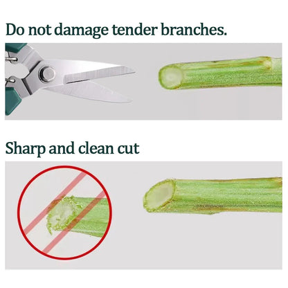 190mm Straight Head Pruning Shears | Stainless Steel Garden Scissors