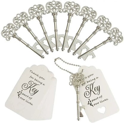 50Pcs Crown Key Bottle Opener Beer Wine Opener Wedding Favors Gifts for Guests Rustic Home  Party Decoration Gift