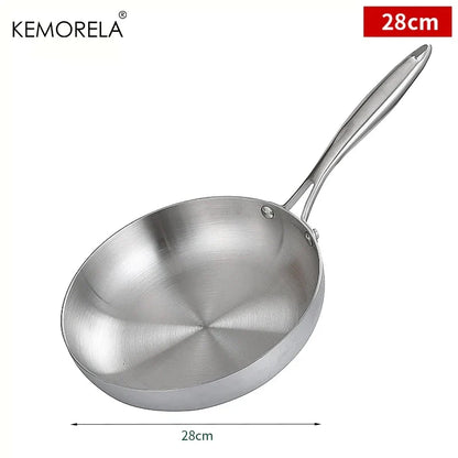 Poêle à frire en acier inoxydable 304, antiadhésive, pour la cuisson des steaks, casserole de cuisine sans revêtement pour cuisinière à gaz et cuisinière à induction