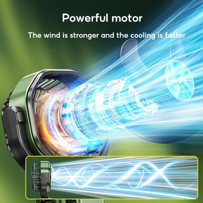 Rechargeable Camping Fan | Battery Powered Fan with 6000mAh Battery | Portable Cooling and LED Light for Outdoor Adventures