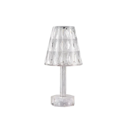 Diamond Crystal Projection Night Light USB Touch Control Bedside Desk Lamp Decor