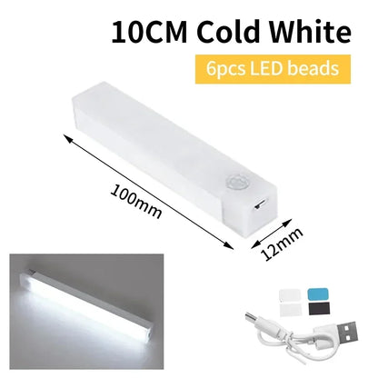 Rechargeable Motion Sensor Night Light | LED Auto-Sensing Lamp for Bedroom, Corridor, Closet