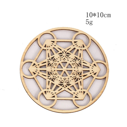 Wooden Sacred Geometry Wall Hanging | Rustic Yoga Meditation Decor
