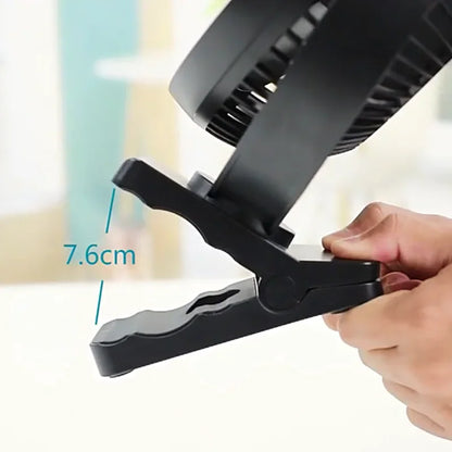 Portable Clip-On Fan | 10000mAh Battery Operated with 4-Speed Settings | USB Rechargeable for Home and Outdoor Comfort
