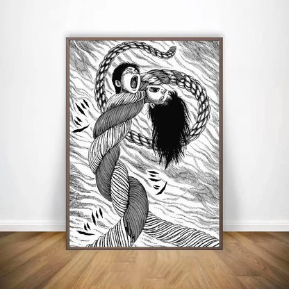 Black And White Ito Junji Tomie Poster HD Art Sticky Wall Waterproof Home Living Room Bar Decoration