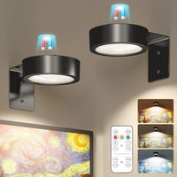 3 Pack Magnetic Picture Lights with Remote Dimmable Battery Art Wall Lights