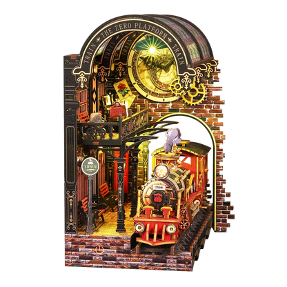 ZERO PIATFORM 3D Book Nook DIY Kit Micro Miniature Street Scene, Wooden Model Building Project for Adults, Creative Gift