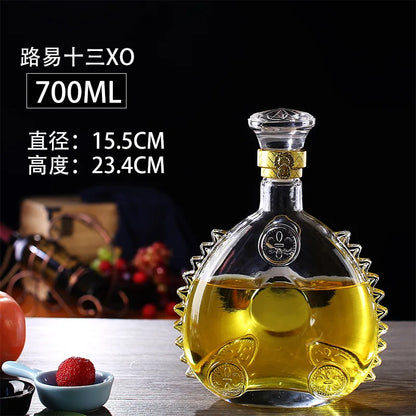 Novelty Design Multi Styles Barware Wine Glass Bottle 250-1000ml Lead-free Glass Whiskey Decanters for Liquor Scotch Bourbon