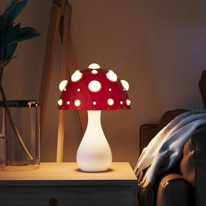Amanita | Mushroom LED Lamp with Warm Light | USB Desk Night Light for Cozy Bedroom Decor