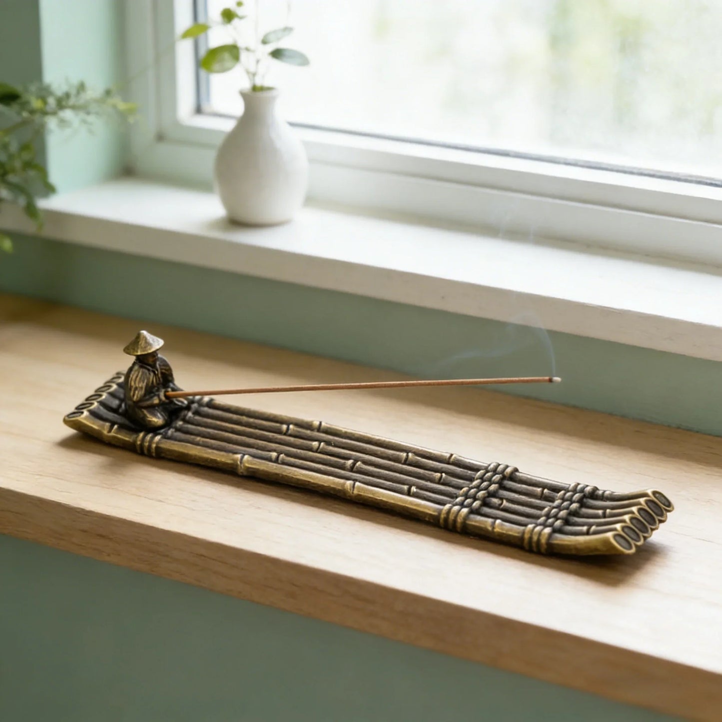 Creative Incense Holder Boat | Old Men Fishing Japanese Style Incense Stick Burner