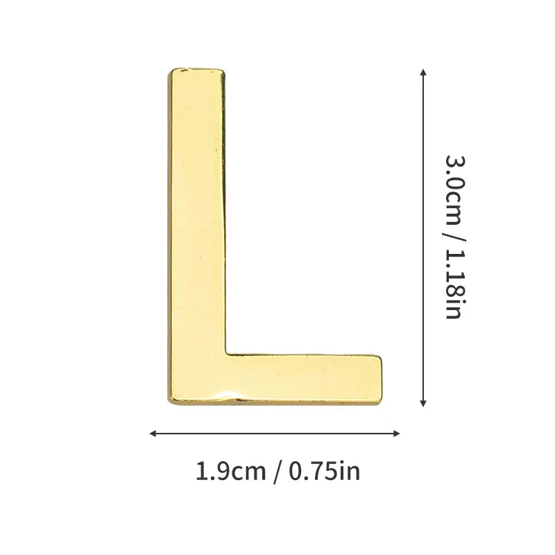 1 Pieza de metal autoadhesivo, número de casa, letras del alfabeto inglés para placa de puerta de apartamento, mesa, pegatinas de número de buzón de 3 x 2 cm