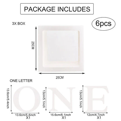 25cm ONE Letter Balloon Box 1 One Year Old Birthday Decor 1st Birthday Party Decoration Kids Boy Girl Baby Shower Balloon Box