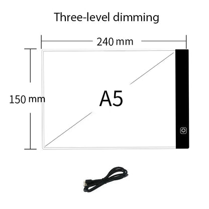 LED Drawing Copy Pad Dimmable Light Board Adjustable Art Tablet Educational Toy