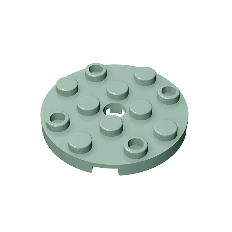 Gobricks GDS-841 Round Plate 4x4 with Hole | Compatible Building Block for DIY Creations