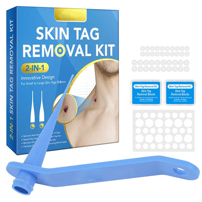 Kit 3-en-1 indolore pour l'élimination des acrochordons | Stylo de suppression des acrochordons, grains de beauté, acné et verrues avec cotons-tiges nettoyants