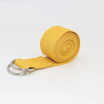 Cotton Yoga Strap | Adjustable D Ring Buckle Belt for Pilates and Dance