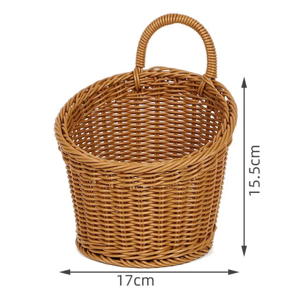 Cesta de pared para verduras, frutas y artículos varios, cesta de almacenamiento tejida, almacenamiento de cocina, decoración del hogar