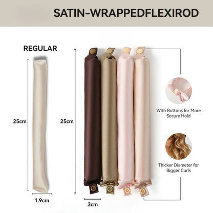 Bigoudis Sans Chaleur Bandeau Satiné Tige à Friser Sans Chaleur Boucles de Soie Bigoudis Paresseux Rouleaux à Cheveux Doux à Dormir Outils de Coiffage