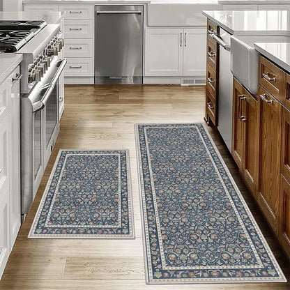 VIKAMA1/2PCS Tapis de sol de cuisine bohèmes antidérapants lavables Tapis de porte de salle de bain Tapis de sol de couloir Tapis de décoration intérieure