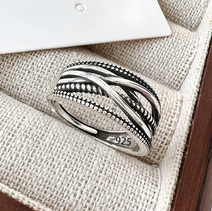 VENTFILLE 925 Sterling Silver Flower Lace Ring | Korean Fashion Adjustable CZ Ring