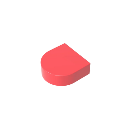 Gobricks Tile Round 1 x 1 Half Circle Extended | Compatible Brick Building Block