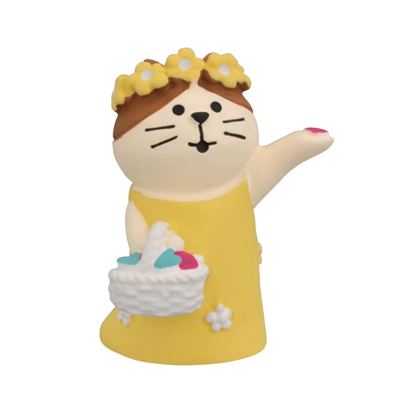Figura de Zakka de boda de gato lindo, novia, cochecito de bebé, modelo de resina, miniaturas, adornos para pastel, manualidades, accesorios de escritorio