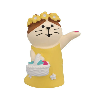 Figura de Zakka de boda de gato lindo, novia, cochecito de bebé, modelo de resina, miniaturas, adornos para pastel, manualidades, accesorios de escritorio
