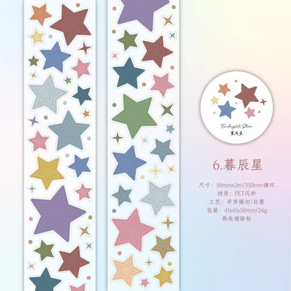 Star Cloud Masking Tape 5x200cm | Decorative Scrapbooking Tape Roll