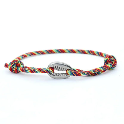 Handwoven Rope Macrame Bracelet for Men | Adjustable Shell Beach Surfer Bracelet