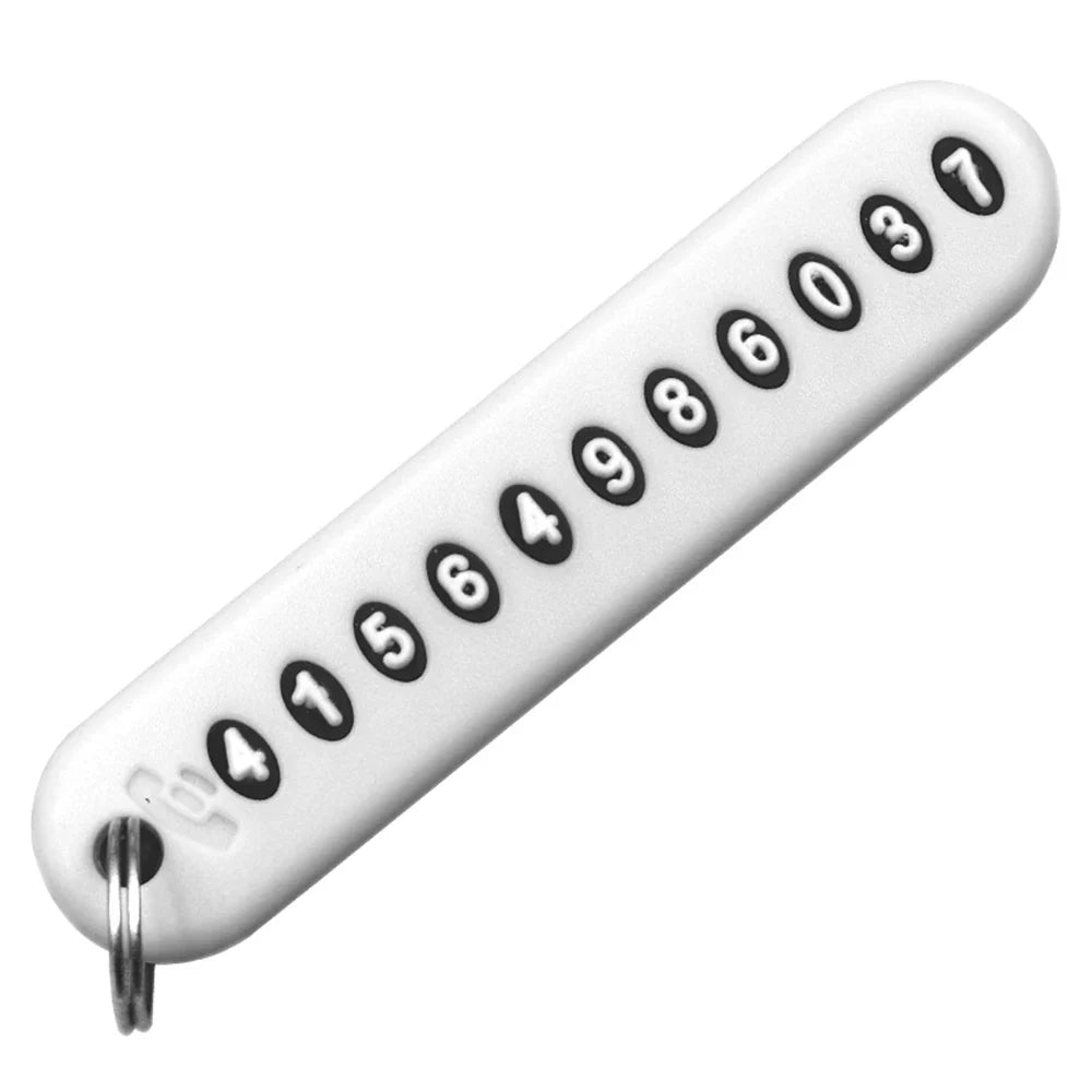 Car Phone Number Keychain | Anti-Lost Key Ring with Number Plate