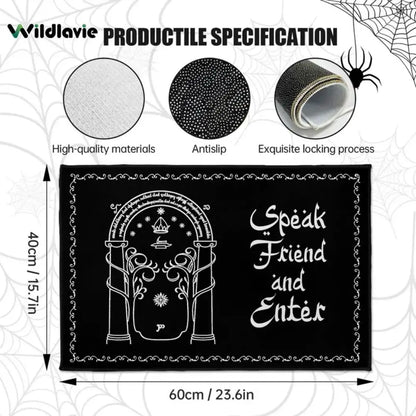 VIKAMA Lord of the Rings Themed Doormat Hobbit Archway Durable Non-Slip Entrance Mat Hallway Doormat Bathroom Rug Home Decor