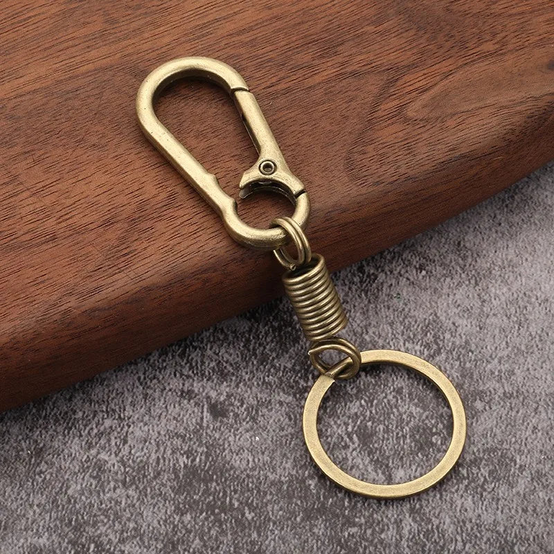 Vintage Brass Keychain Lanyard Snap Hook | Manual Rotate Carabiner Clip