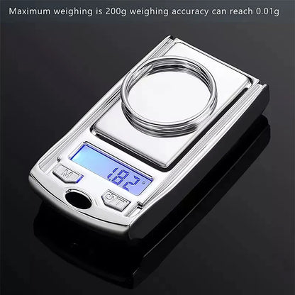 Mini Electronic Digital Pocket Scale 200g/0.01g | Key Style Precision Weighing Scale for Jewelry