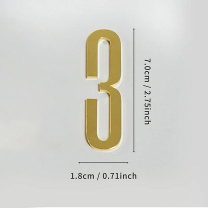 Golden Door Number with Magnets 7cm Metal House Number Apartment Door Number for Outdoor Hotel Home Mailbox Label