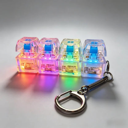 Crystal Clicker LED Keyboard Keychain | Stress Relief Fidget Toy for Adults and Kids