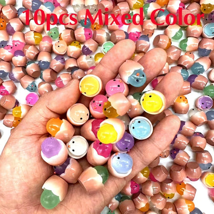 Luminous Eggshell Chick Car Decoration | Resin DIY Toy for Jewelry and Gifts