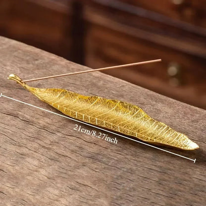 Incense Holder Ash Catcher | Long Leaf Design for Meditation and Home Decor