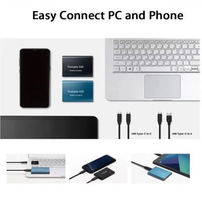 Unidad de estado sólido portátil de 2 TB (SSD) con USB 3.1 y USB-C